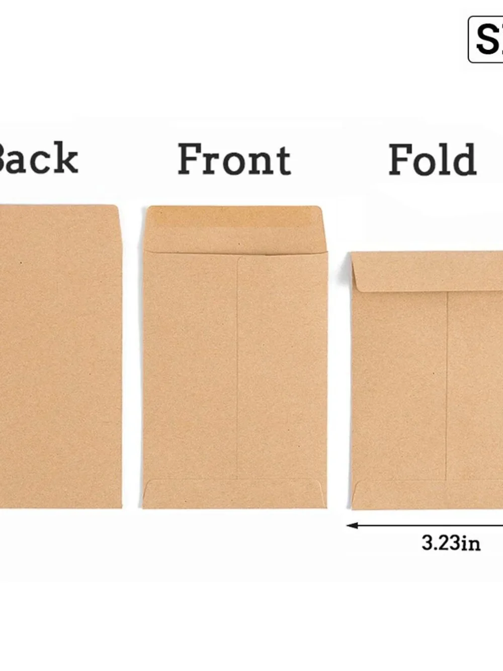 100 Pack Brown Small Coin Envelopes Kraft Paper, 3.23x4.53 inch | Self-Adhesive,